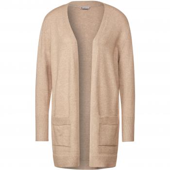 Street One Strickjacke Basic Cardigan mit Taschen in bleached sand melange 42