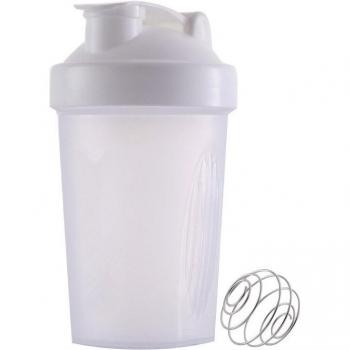 Sportliche 400ML Wasserflasche mit 7 Farben und Rührball, doppelte Skala, perfekt für Outdoor-Sport