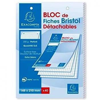 Bloc de fiches Exacompta 40 unités quadrillées