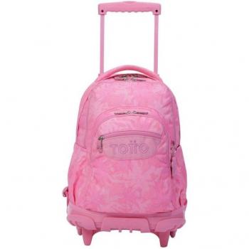 Mochila escolar con ruedas palmeras rosas