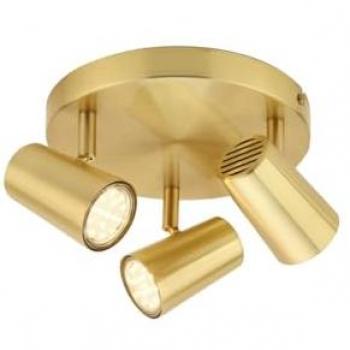 Netlighting HARVEY 3 Light Ceiling Spot Light Clusters Satin Brass