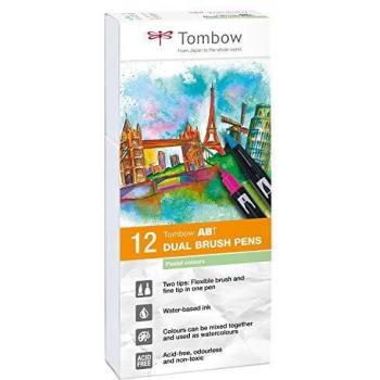 TOMBOW 12-pièces Set de Feutres Fines et Pinceaux à Double Pointe