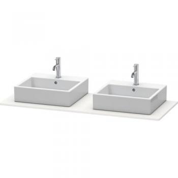 Console XSquare Duravit 140x55 cm, blanc mat, 2 découpes pour lavabo double face