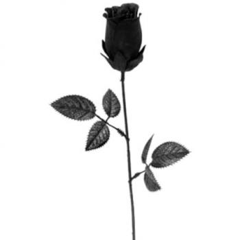 Rose noire en tige artificielle 47 cm