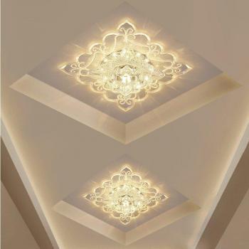 Luminaire LED Carré en Cristal pour Couloir
