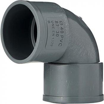 Anzapack 855552X – Flexo‑Coude 40 mm 87°, PVC femelle‑femelle