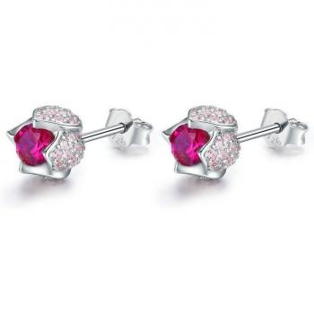 Pendientes BSE042: Flor de Tulipán y CZ