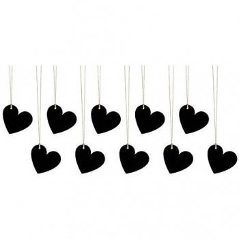 Papier cœurs noirs avec sangle – Pack de 10 pour événements