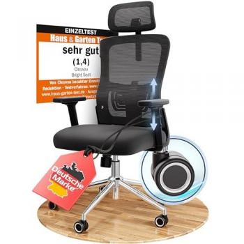 CLOUVOU BrightSeat Sitzkomfort-Stuhl – Schwarz (max. 150 kg)