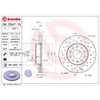 BREMBO Disco de travão 09.C547.1X