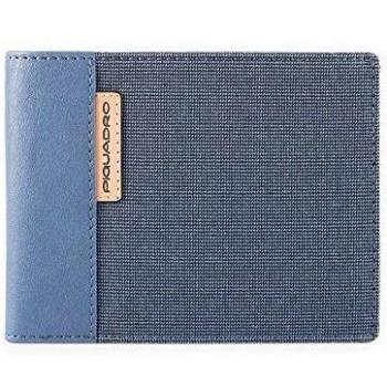Piquadro Blade Elfenbein-Geldbörse Herren – Leder-Stoff-Münzfach