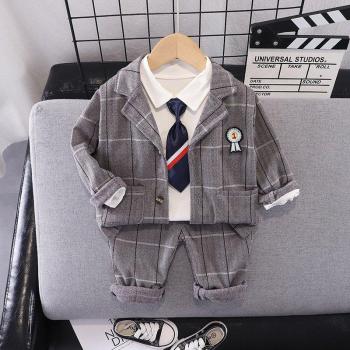 Kids Wedding and School Suit: Coat, T-Shirt & Pants Set