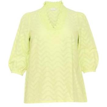 4XL Green Blossom V-Neck Blouse