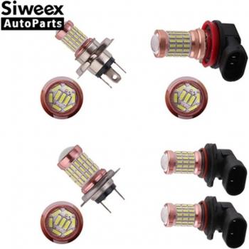 2 Pcs Energy-Efficient White LED Bulbs for Car (60 SMD 4014) H4 H7 H8 H11 9005 9006