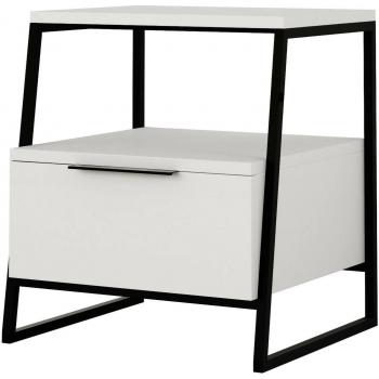 Comodino Dubhe Tavolino Notte 45x40h50 Bianco con Imballo Rinforzato