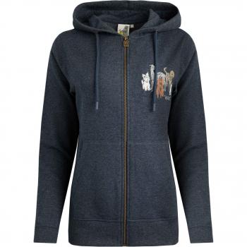 Navy Dog Print Eco Graphic Hoodie by Weird Fish