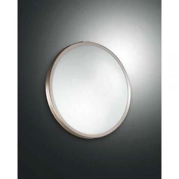 Fabas Luce Plaza Wandlampe, IP41, E14, Glas weiß, Metall nickel satiniert