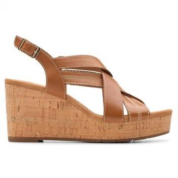 Piel Marrón Sandalias Clarks Sabina Sling