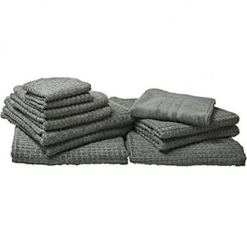 Atai Grey Soft Cotton Towels and Bath Mat Bundle
