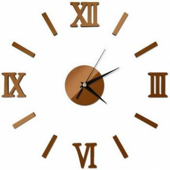 Décoration Murale 3D : Horloge Miroir à Chiffres Romains