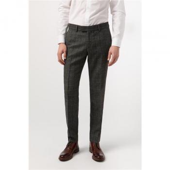 Grey Herringbone Slim Fit Trousers by Emerson