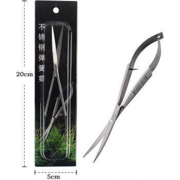 Spring Action Stainless Steel Curved Scissors for Aquatics