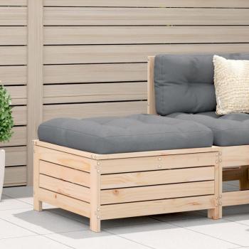 Garden Footstool with Cushion, Pine Solid Wood, vidaXL