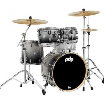 PDP Silver to Black Fade 4-Piece Drum Set