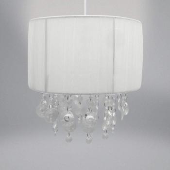 Contemporary Elliana Ceiling Light in White with Jewelled Detailing
