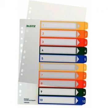 Leitz A4 Printable Index Dividers 1-10 Multicolour
