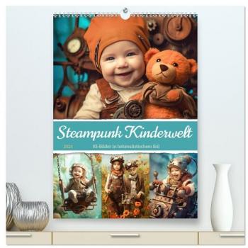 Steampunk Kinderwelt Wandkalender 2024