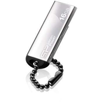 Silicon Power 830 Touch – 16 GB USB‑Stick in Edelstahlsilber, wasserfest, vibrations