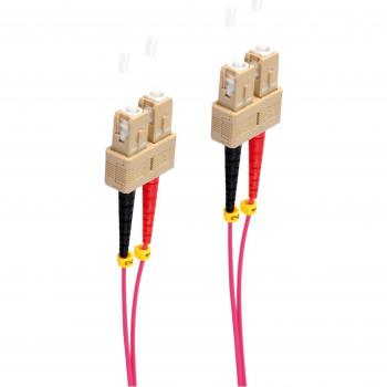 SHIVERPEAKS 10m SC to SC OM4 Duplex Fiber Patch Cable, 50µm, Purple