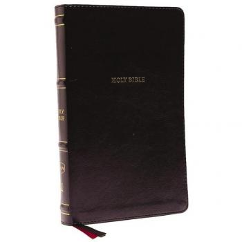 NKJV Thinline Bible Leathersoft Black Thumb Indexed Red Letter Comfort Print Holy Bible New King James Version by Thomas Nelson