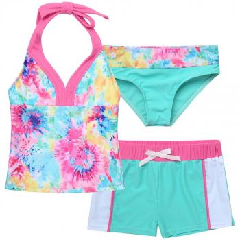 Vêtements de plage fille TiaoBug, ensemble licou et short élastique