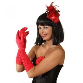 Satin‑Rot Handgelenk‑Schleife – geraffter Stil