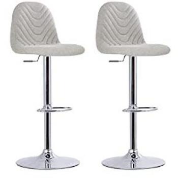 Barhocker BYLIVING Casino 01 Hocker Gr. B/H/T: 41 cm x 112 cm x 52,5 cm, Webstoff, grau (hellgrau) drehbar mit Höhenverstellung, Bezug in Webstoff, Metall-Gestell