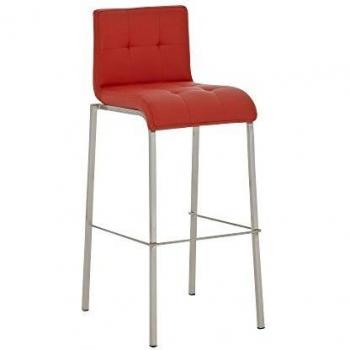 Barstuhl AVOLA in Rot – Edelstahlrahmen, kunstlederbezogen, 78 cm Sitzhöhe