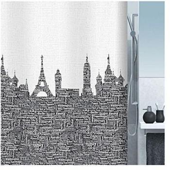 Paroi hydrique Spirella noir, polyester, urbain 180x200 cm