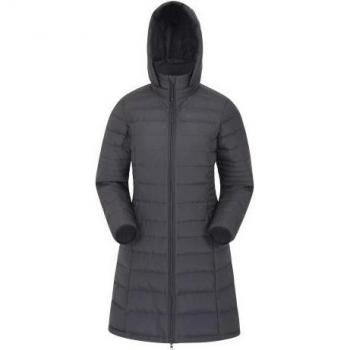 Mountain Warehouse Ladies Furnace Down Long Length Padded Jacket (Dark Grey)