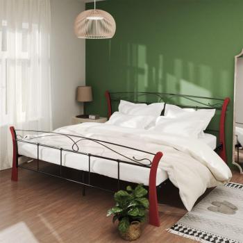 Letto Nero in Metallo con Struttura 200x200 cm