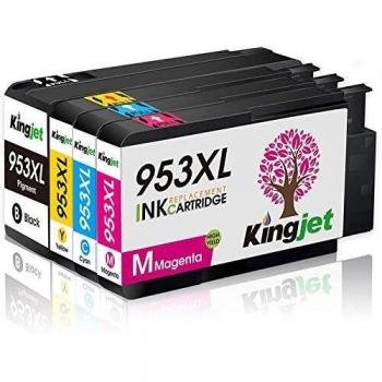 Kingjet Newest Chip 953XL Replacement for HP 953 Ink Cartridge (Yellow)