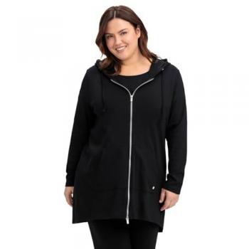 Sheego Damenjacke in Longform, schwarz, Gr. 48/50