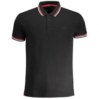 Cavalli Class Herren-Poloshirt aus Baumwolle, Kurzarm, Schwarz, 2XL