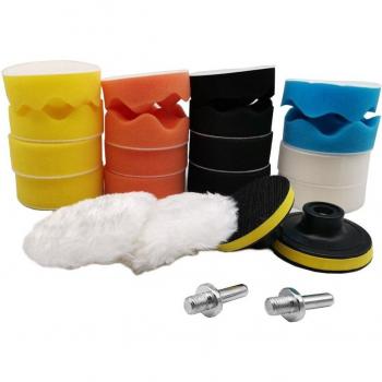 Set de almohadillas de encerado para pulidor de coche, incluye adaptador