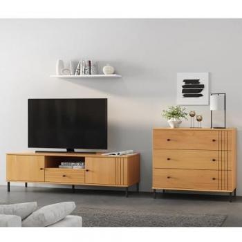 Kiefer massiv Wohnwand Set WILLOW-69