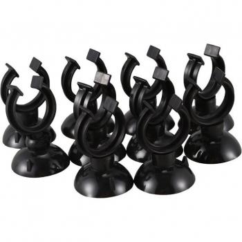 Porte-ventouses noir, 20mm, 10 pièces pour aquarium