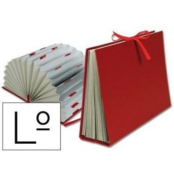 Carpeta acordeón AZ tamaño LETRAS (145x100x260 mm) color Burdeos
