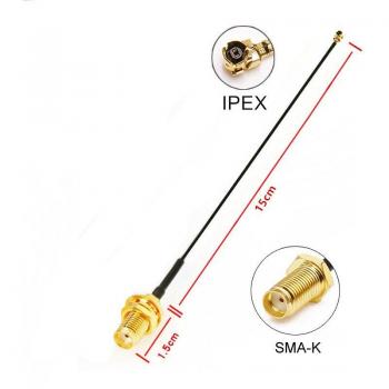 IPX IPEX auf RP-SMA Adapter, 15 cm RG178 RF Zöpfer Kabel