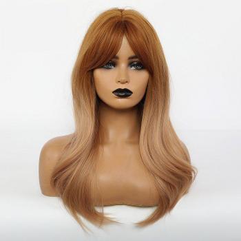 JONRENAU Synthetic Long Natural Wave Wig with Bangs